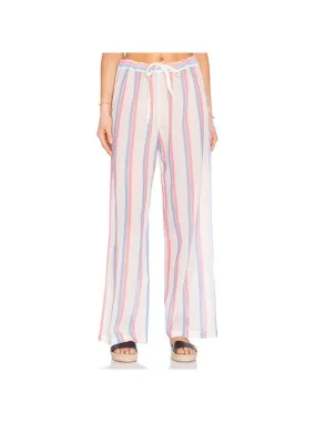 & STRIPES Womens Pink Tie Drawstring Striped Straight leg Pants