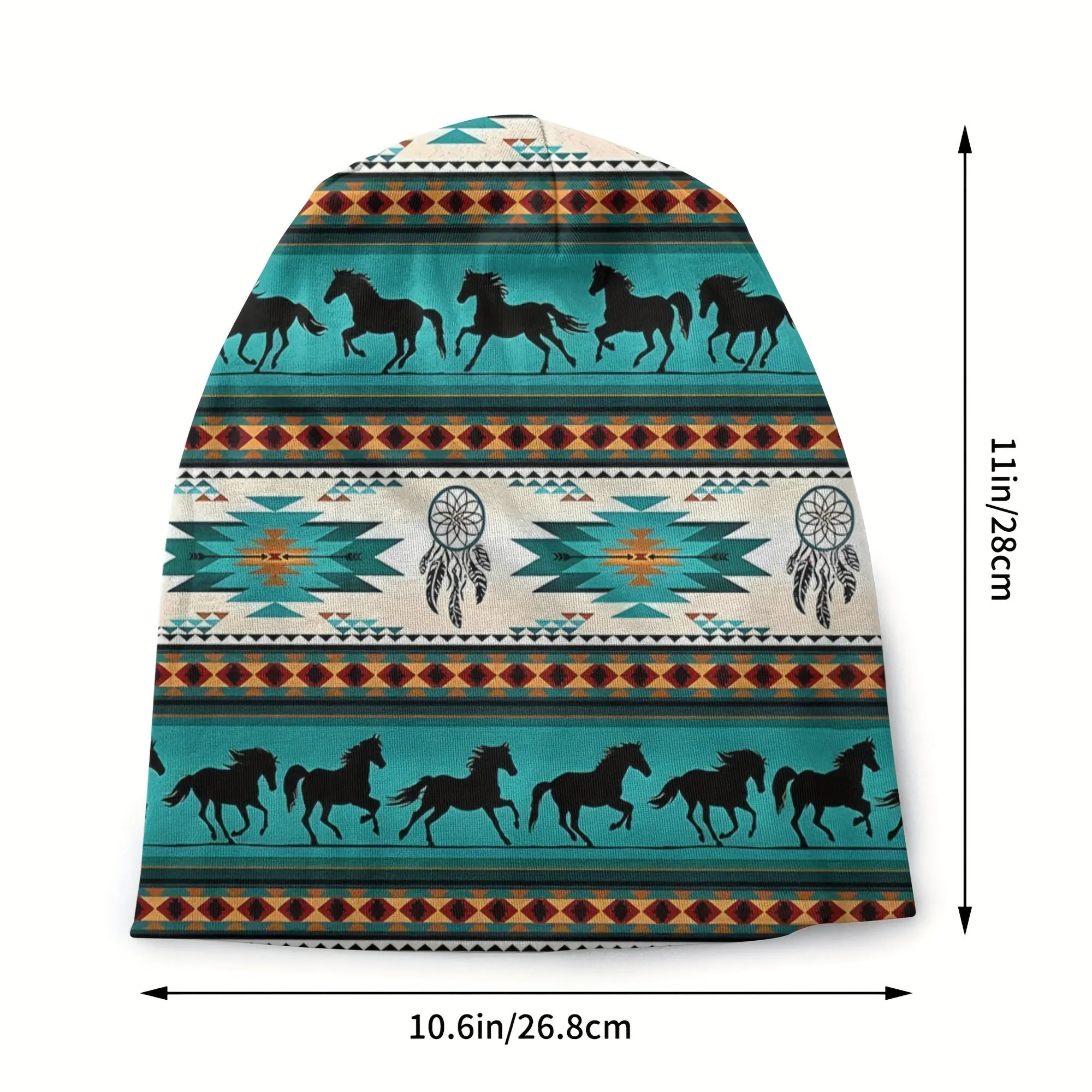 1pc American Native Pattern Men's Skullies Beanies Horse Stripe Ski Bonnet Hats