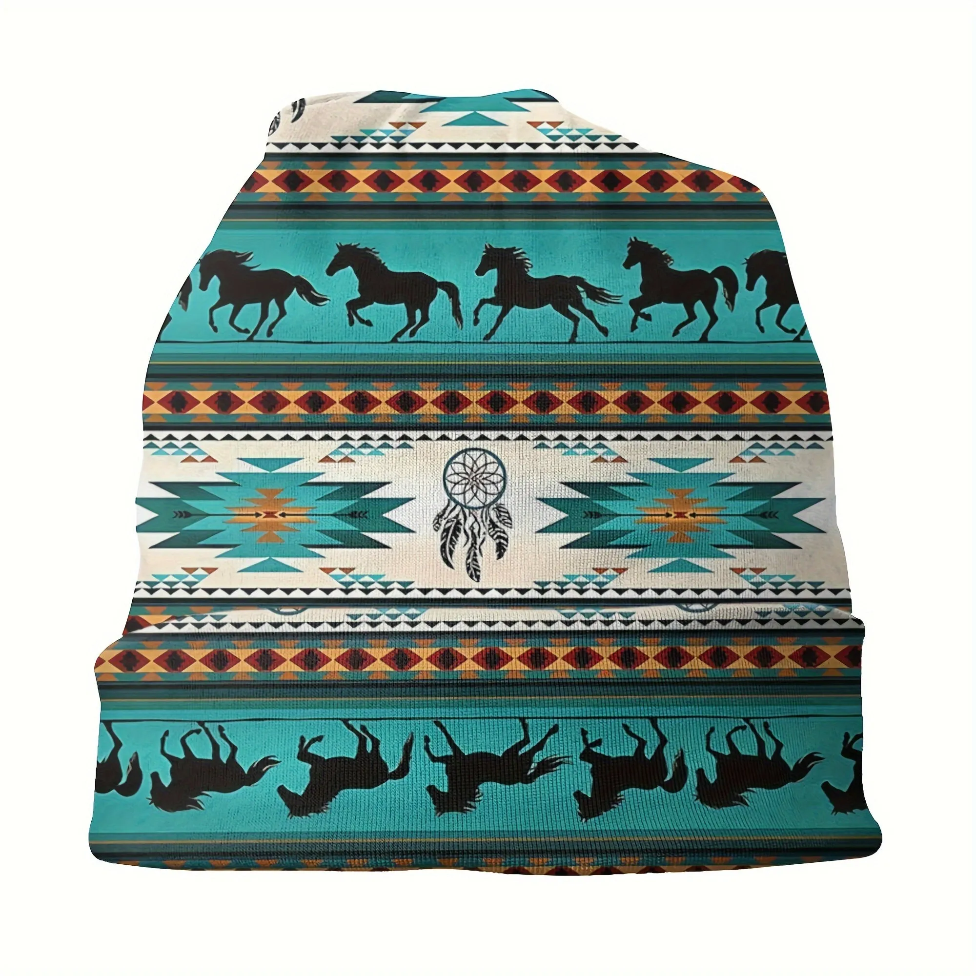 1pc American Native Pattern Men's Skullies Beanies Horse Stripe Ski Bonnet Hats