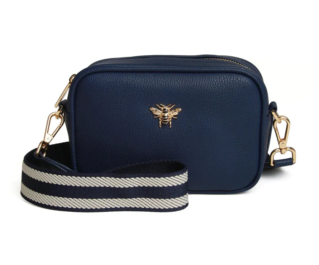 5801- Navy Soho Double Zip Bag - Alice Wheeler