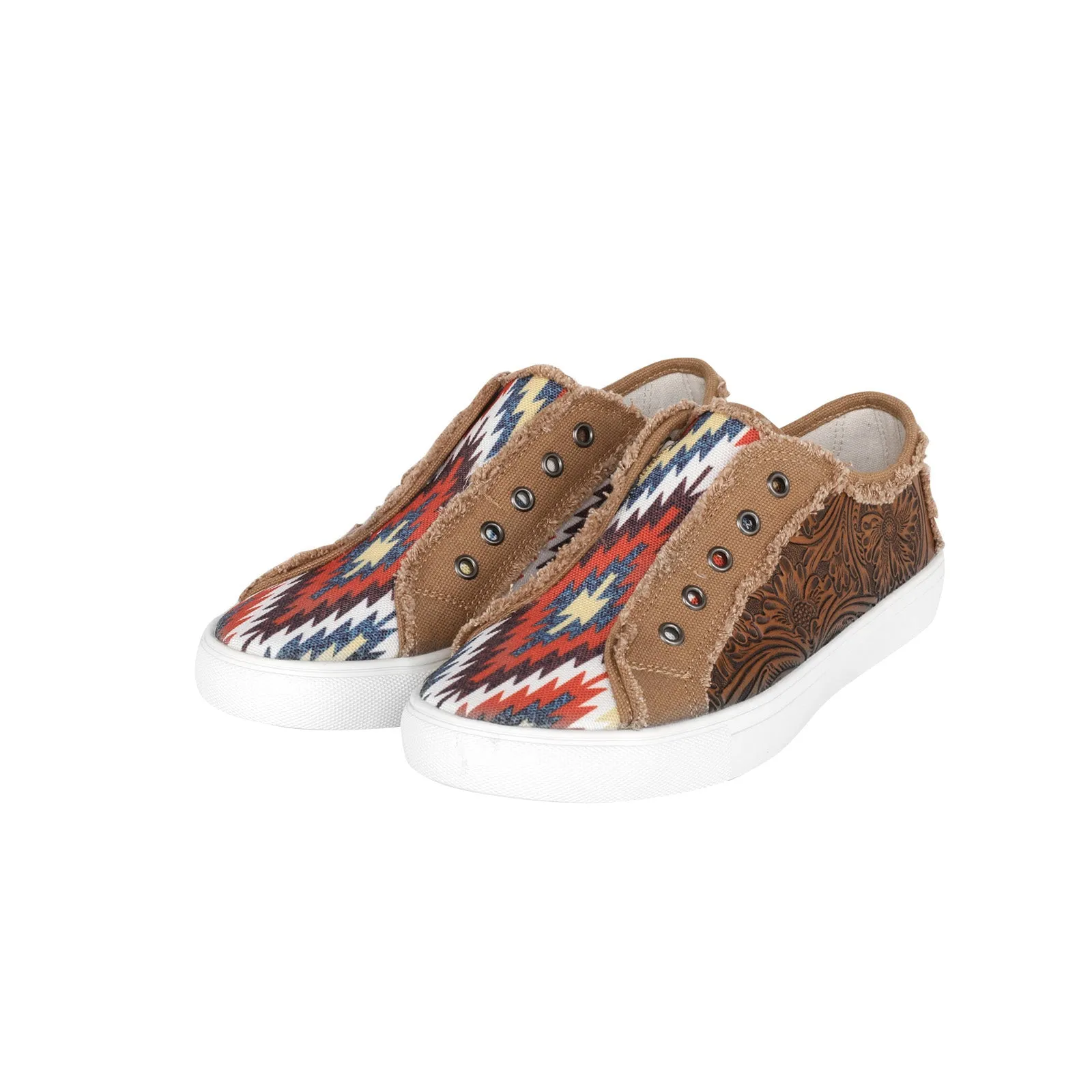 900-S041 Montana West Aztec Print Canvas Shoes - By Case (12 Pairs/Case)