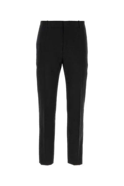 ALEXANDER MCQUEEN Classic Black Trousers for Men in FW24 Season