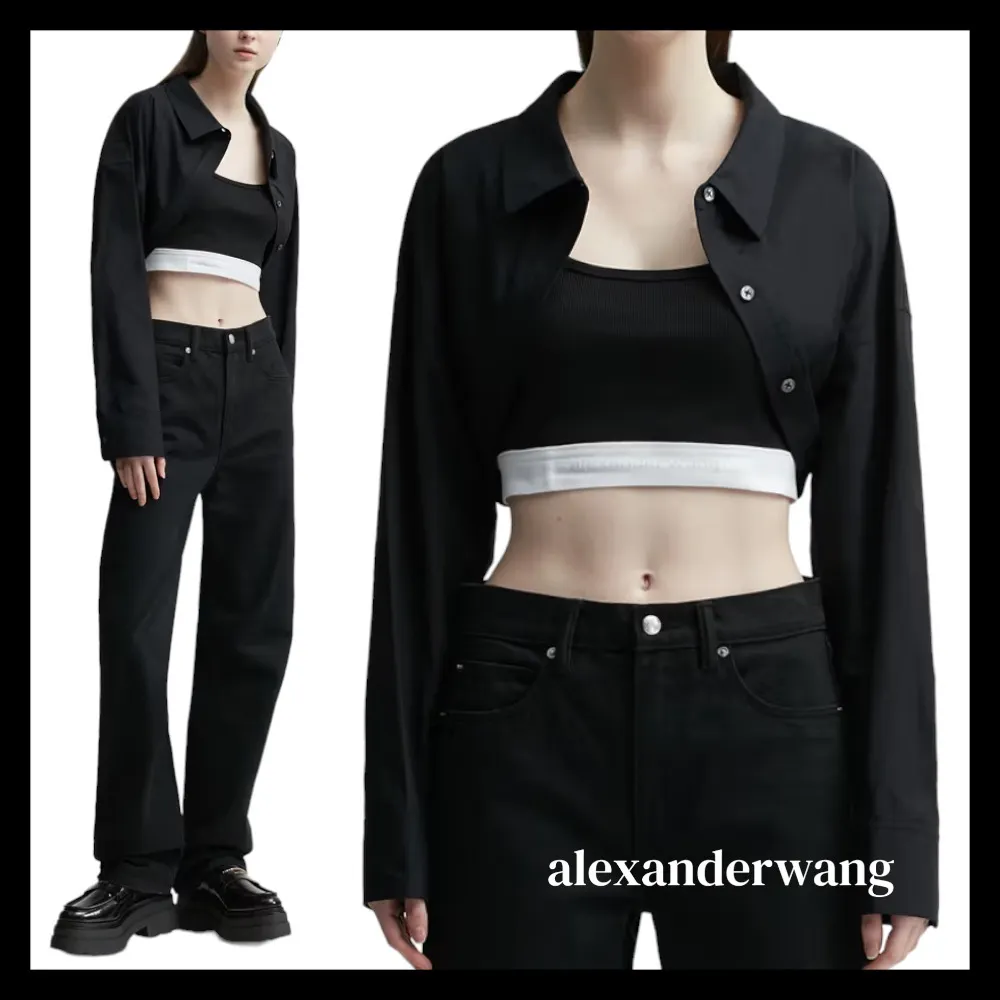 Alexander Wang  |Casual Style Blended Fabrics Sleeveless Street Style Plain