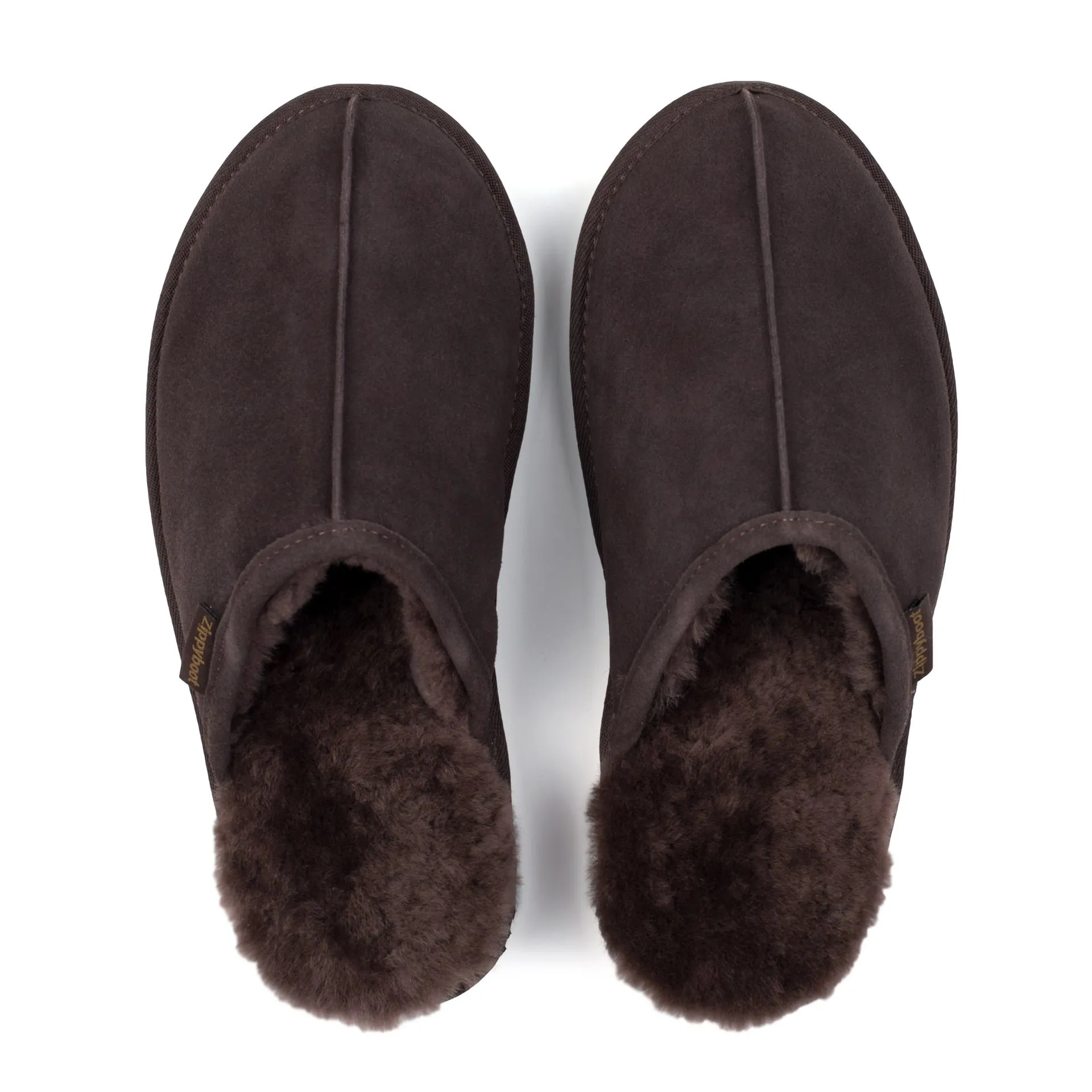 ALLEN CHOCOLATE SHEEPSKIN SLIPPER MULE