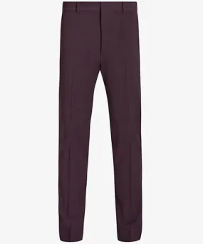 Allsaints Mens Port Purple Lisle tailored skinny-fit wool-blend trousers