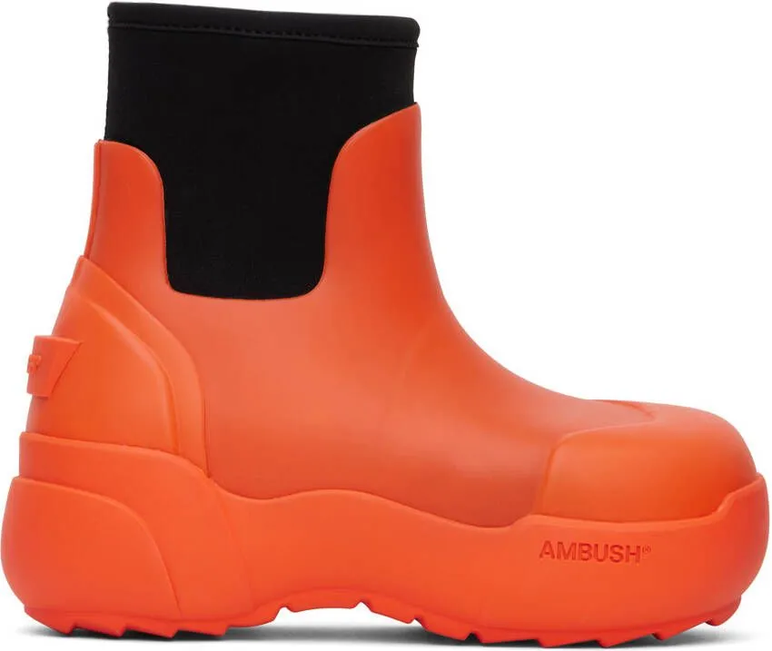 AMBUSH Orange Rubber Boots