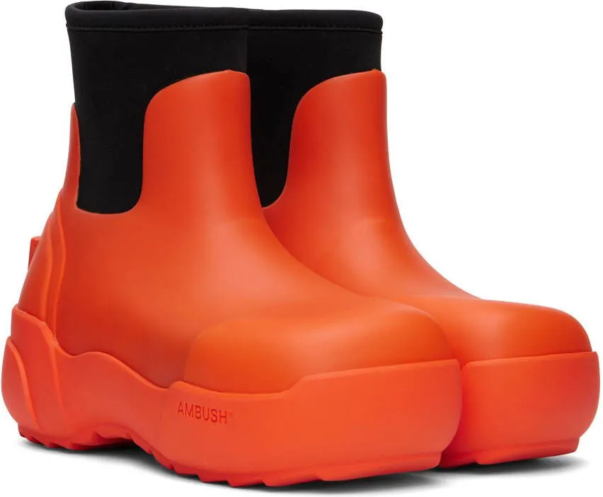 AMBUSH Orange Rubber Boots