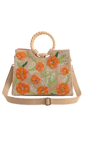 America & Beyond - Floral Bead Shoulder Bag