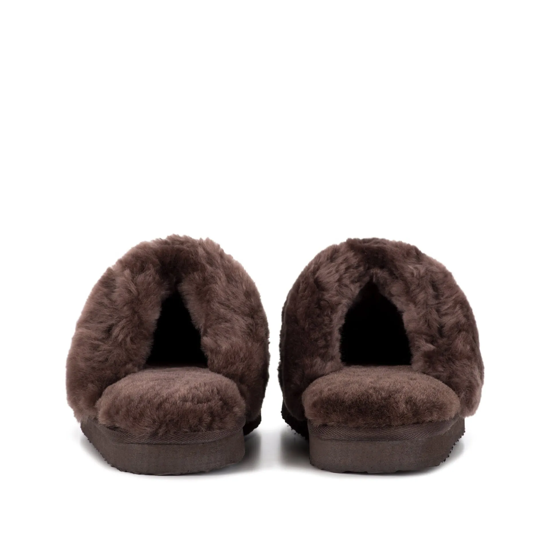 ANN CHOCOLATE SHEEPSKIN SLIPPER MULE