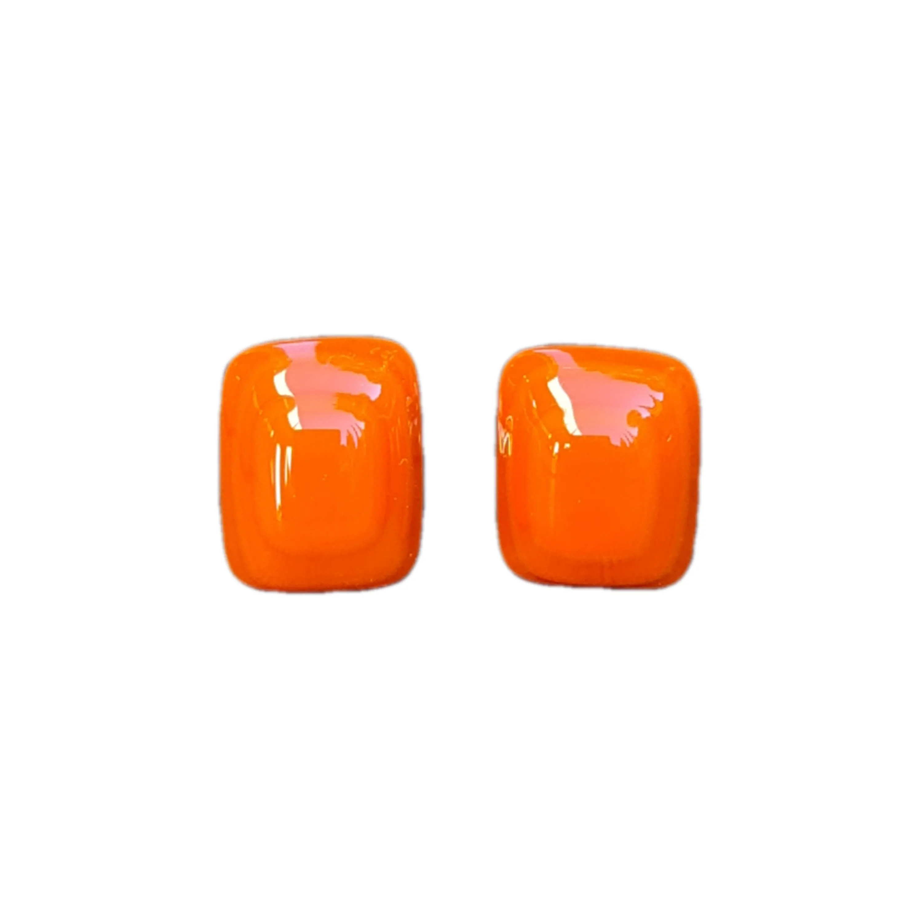 Artisan Glass stud earrings Orange