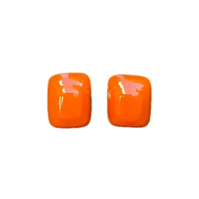 Artisan Glass stud earrings Orange