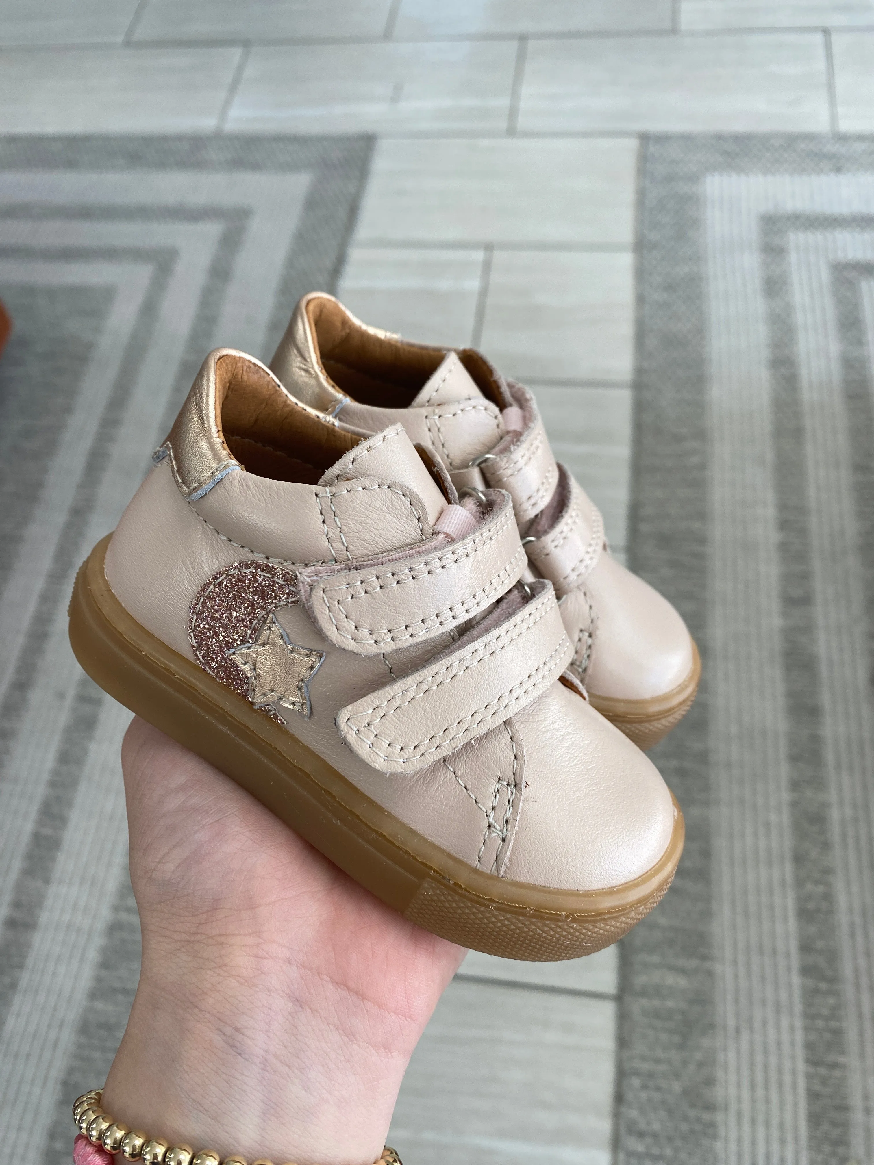 Atlanta Mocassin Pink Star Baby Sneaker