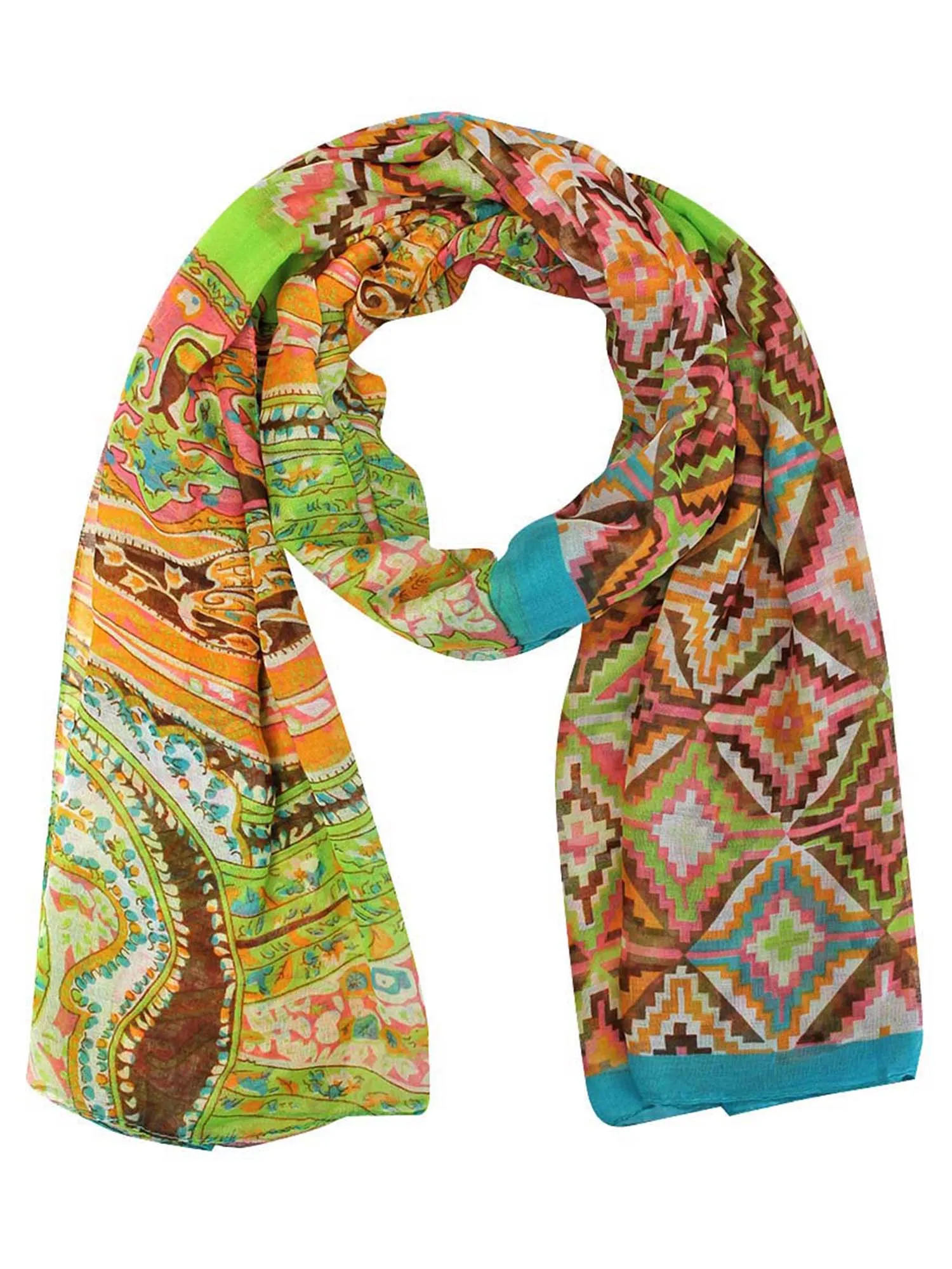 Aztec Tribal Print Silky Summer Scarf