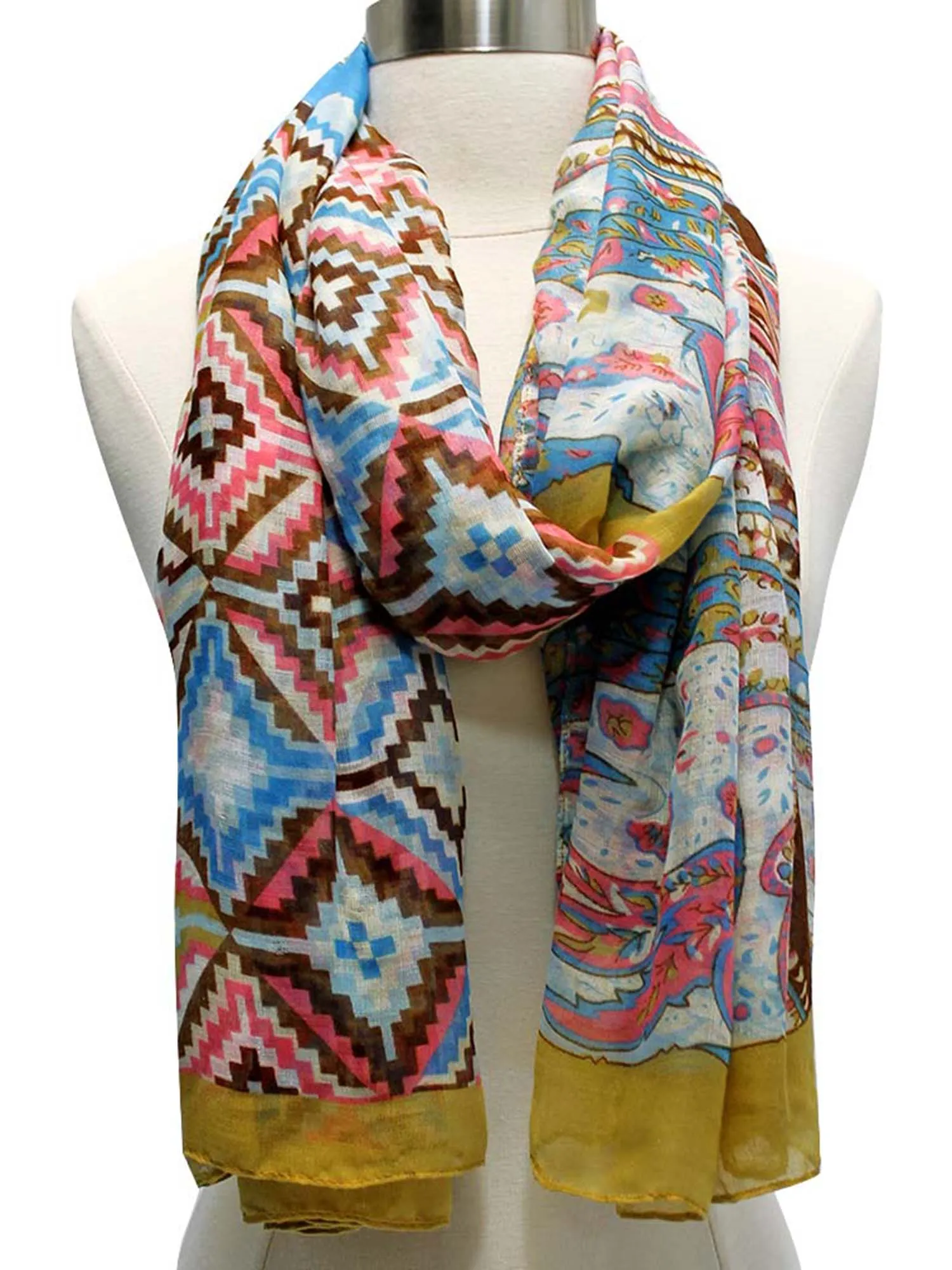 Aztec Tribal Print Silky Summer Scarf