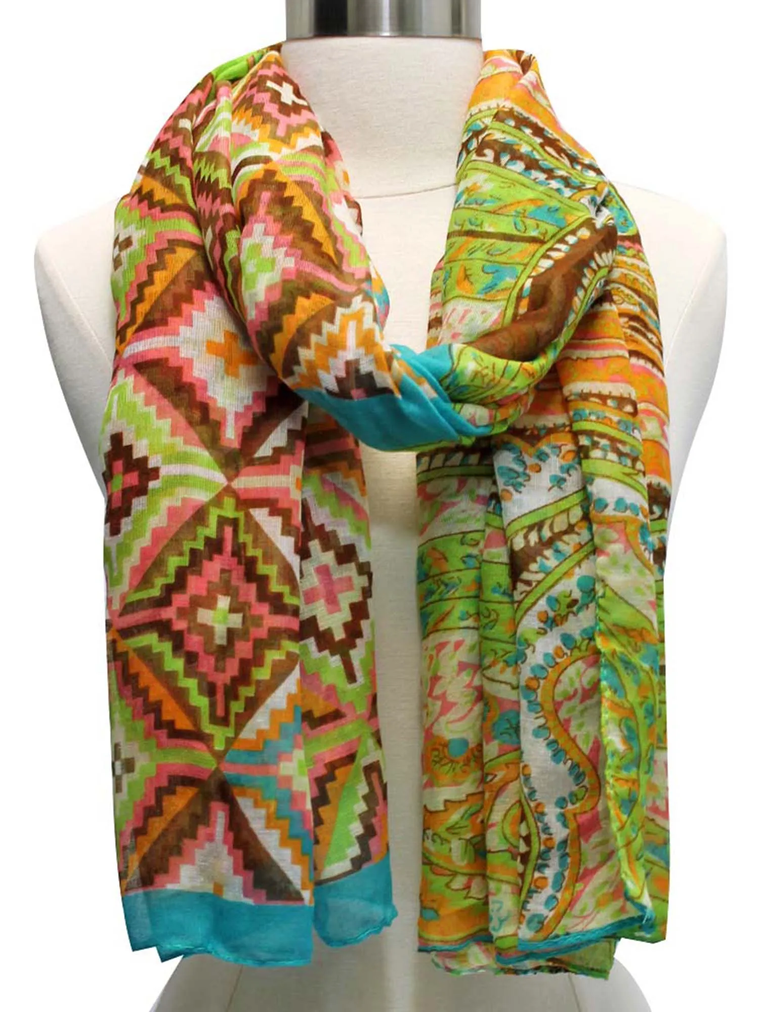 Aztec Tribal Print Silky Summer Scarf