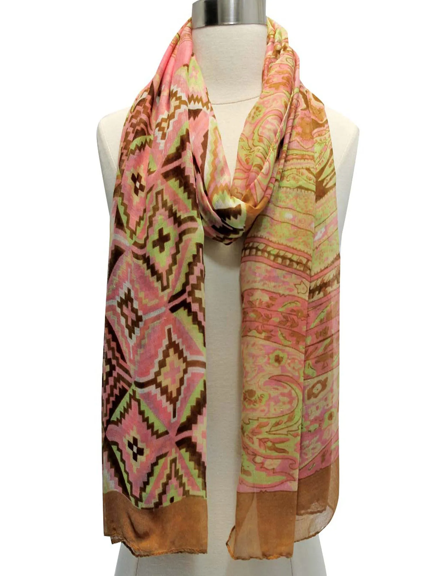 Aztec Tribal Print Silky Summer Scarf