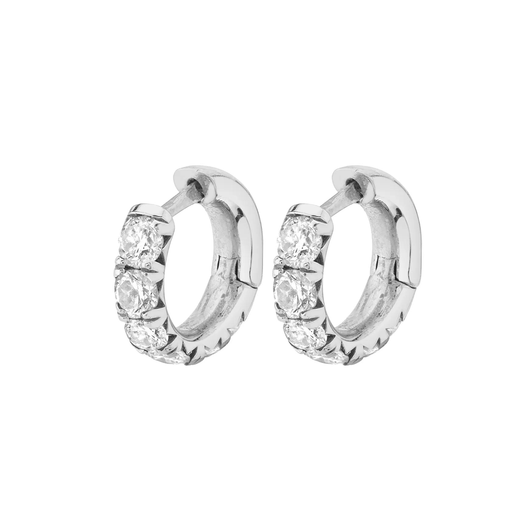 Baby French Pavé Diamond Hoops