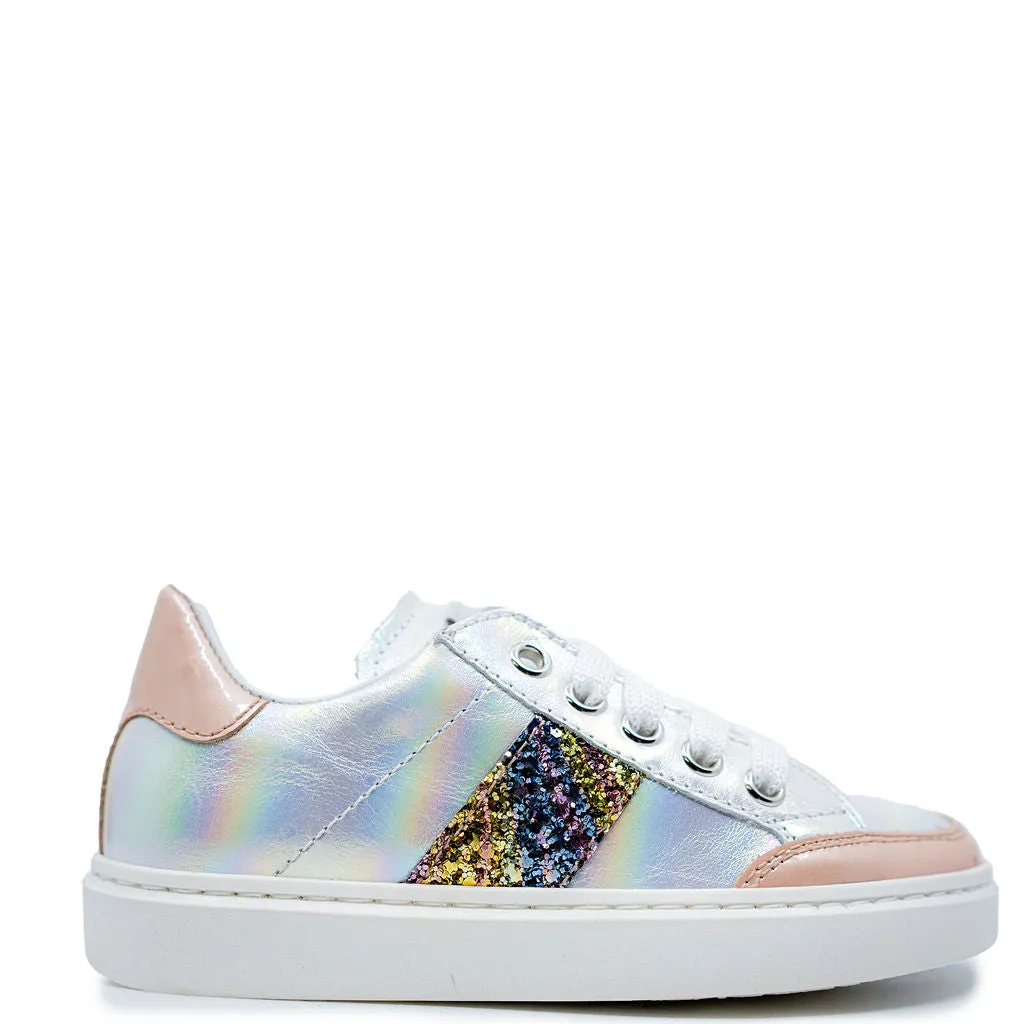 Beberlis Pearlized Leather Zipper Sneaker