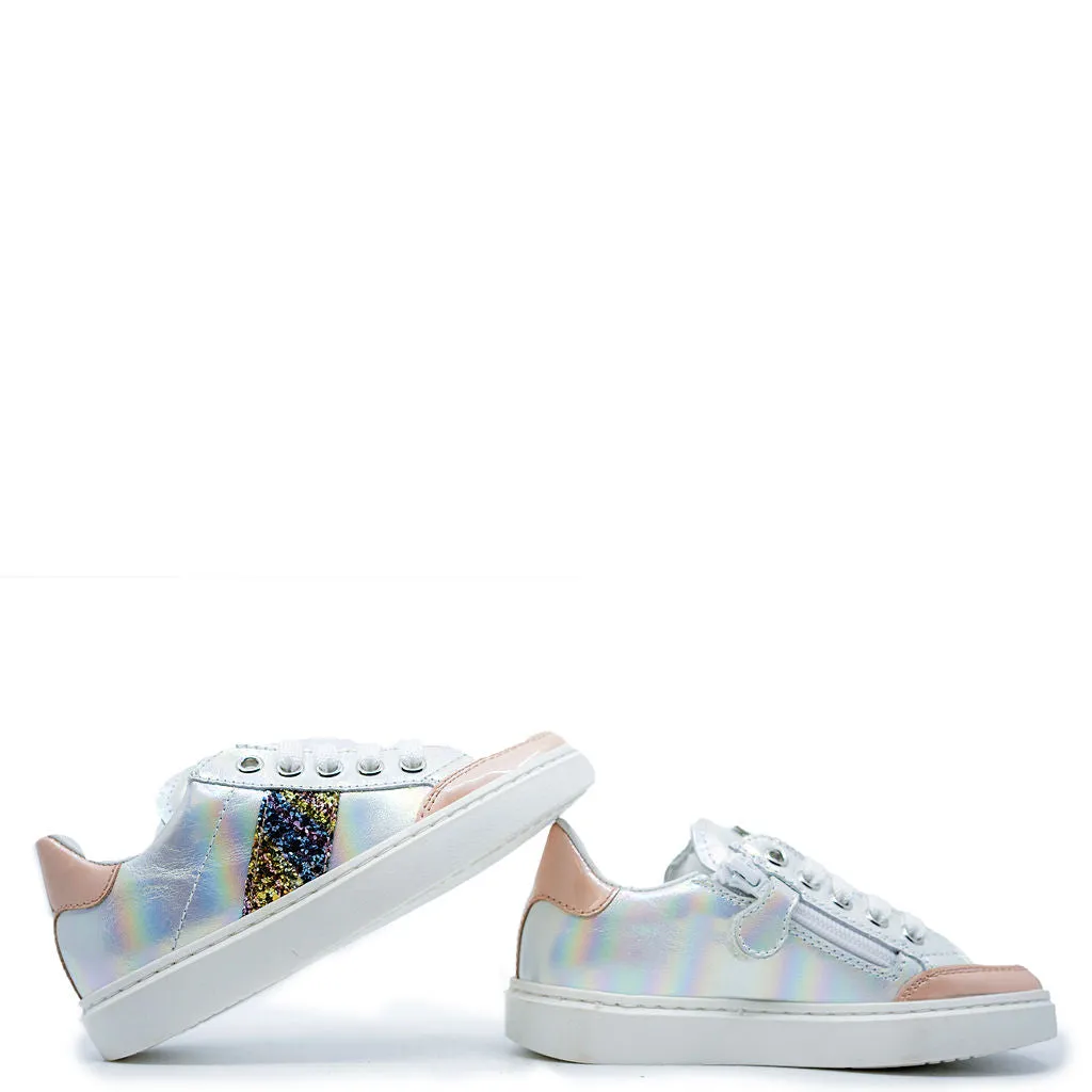 Beberlis Pearlized Leather Zipper Sneaker