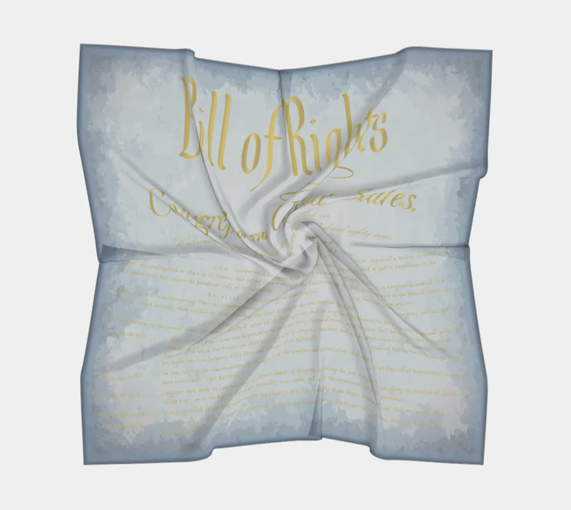 Bill of Rights Blue Silk Square Scarf