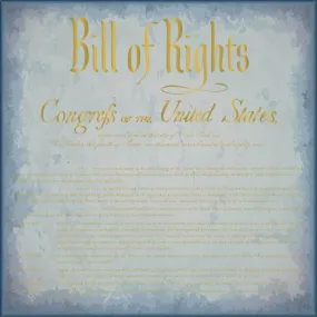 Bill of Rights Blue Silk Square Scarf