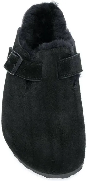 Birkenstock shearling lined slippers Black