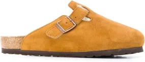 Birkenstock shearling lined slippers Brown