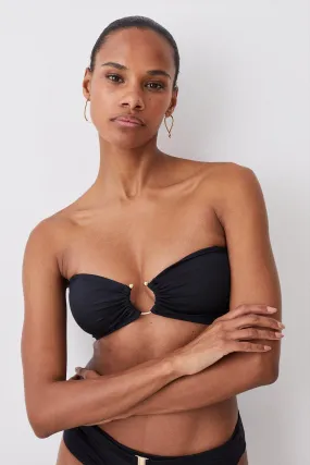 Black Gold Trim Bikini Top | Karen Millen