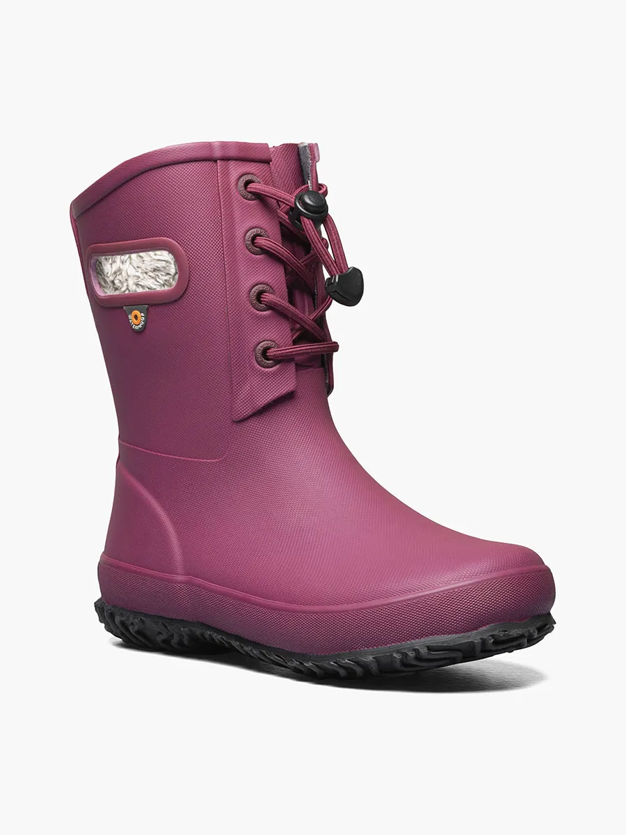 Bogs Girls Amanda Fleece Lined Waterproof Winter Boots- Berry