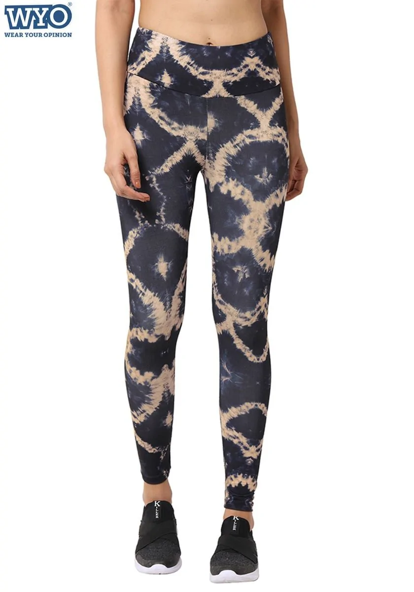 Brown Tie-Dye AOP Leggings