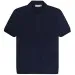 Canali Textured Knitted Polo Navy