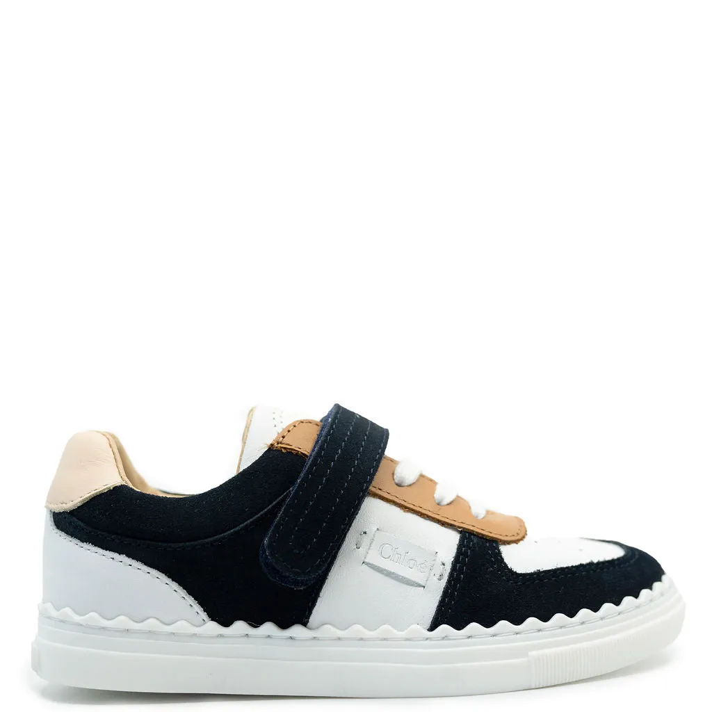 Chloe Navy Scalloped Sneaker