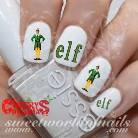 Christmas Nail Art Elf Buddy Water Decals