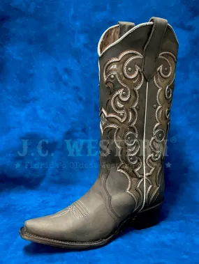 Circle G L6029 Ladies Triad Inlay Embroidery Studs Boot Chocolate Brown