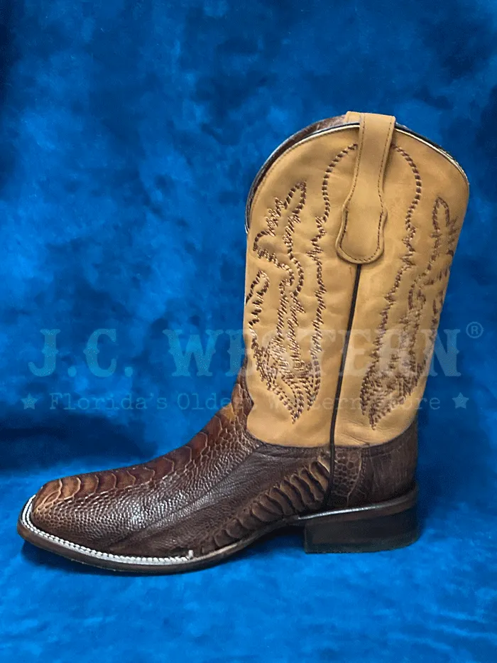 Circle G L6059 Mens Ostrich Leg Embroidery Square Toe Boot Brown