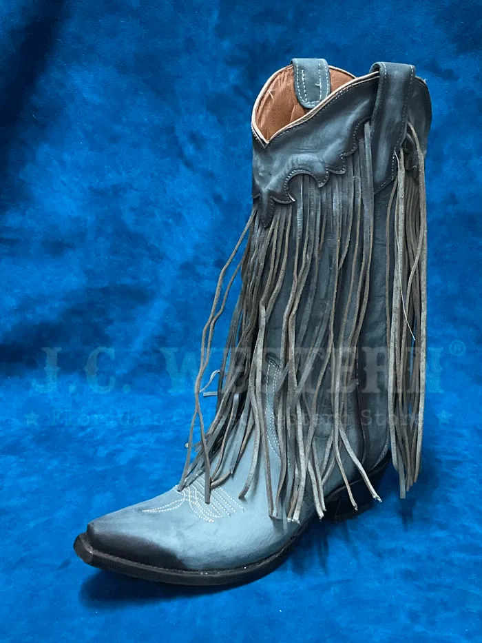 Circle G L6074 Ladies Fringes Western Boot Light Blue