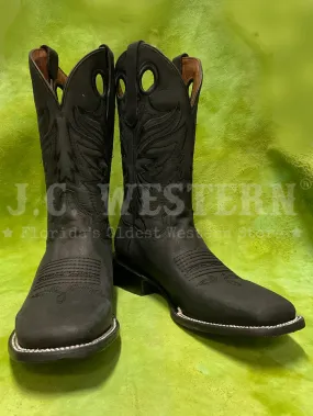 Circle G L6079 Mens Embroidery Square Toe Boot Black