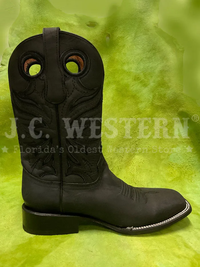 Circle G L6079 Mens Embroidery Square Toe Boot Black