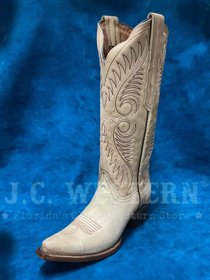 Circle G L6116 Ladies Cowhide Embroidery Boot Natural