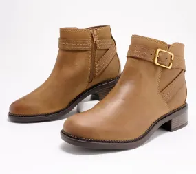 Clarks Collection Leather Strapped Ankle Boot- Maye Step