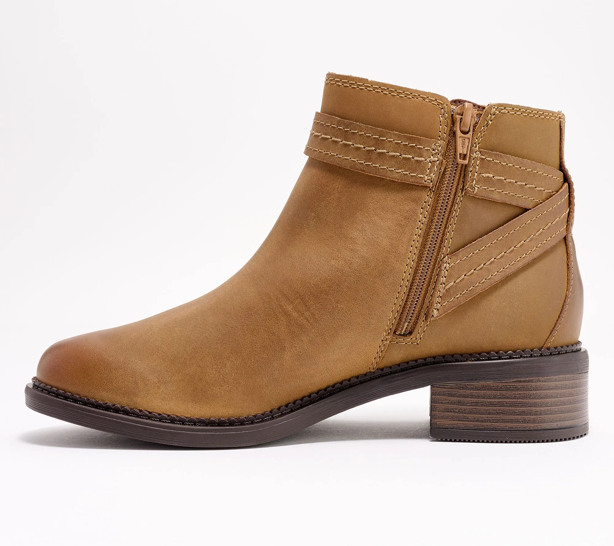 Clarks Collection Leather Strapped Ankle Boot- Maye Step