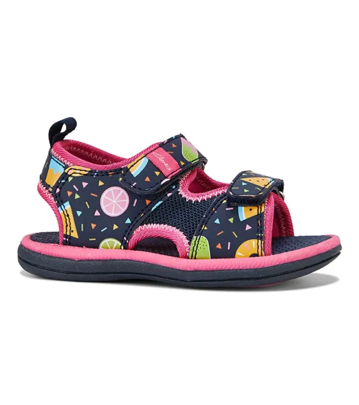 clarks frida kids navy fruit fuchsia