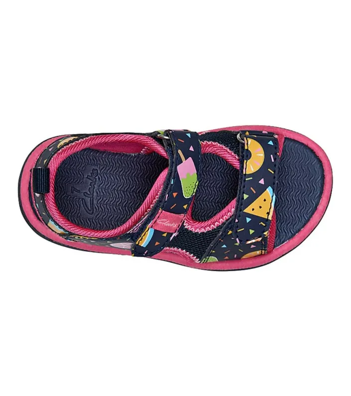 clarks frida kids navy fruit fuchsia