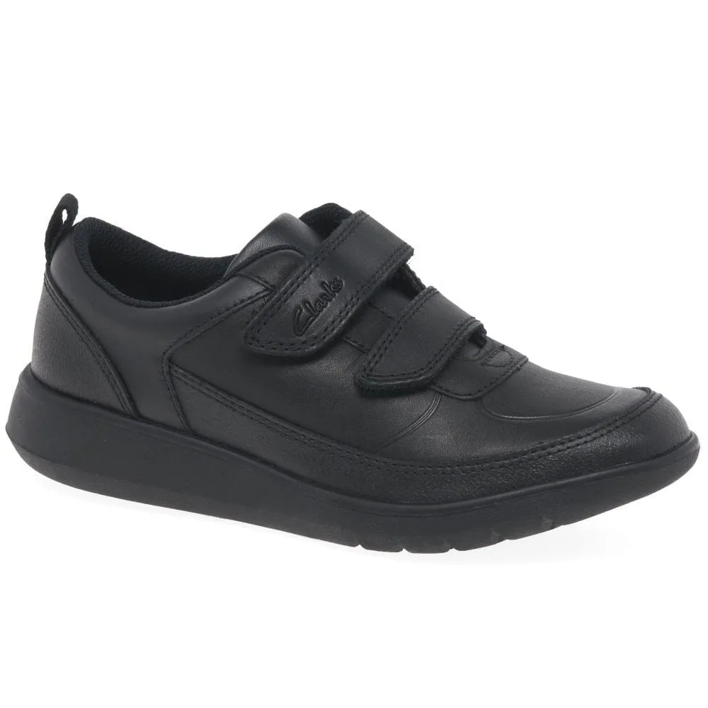 Clarks Scape Flare Boys Velcro School Shoe