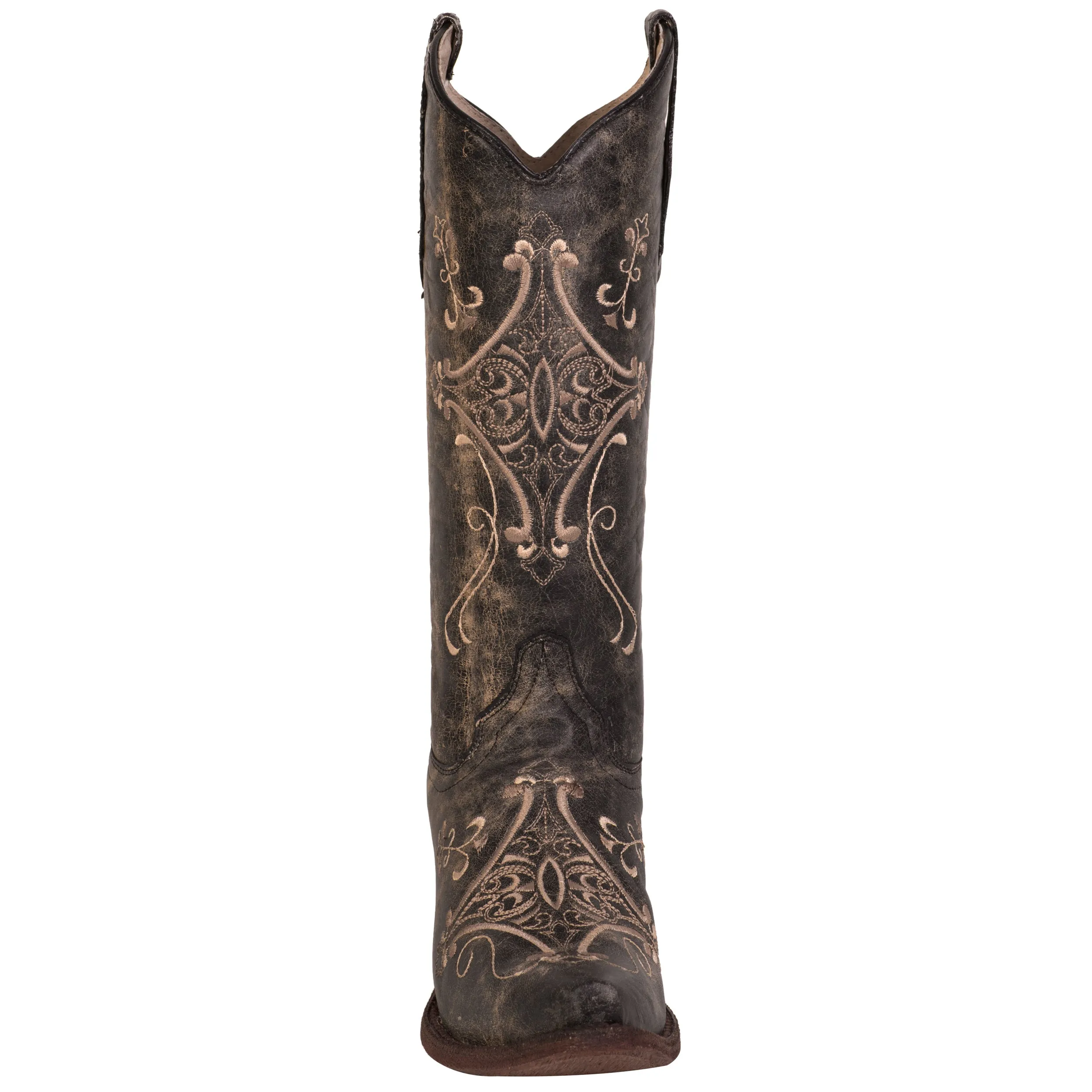 Corral Urban Ladies Embroidery Brown Cowhide Leather Cowgirl Boots