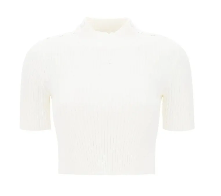 Courreges  |Casual Style Plain Short Sleeves Party Style High-Neck