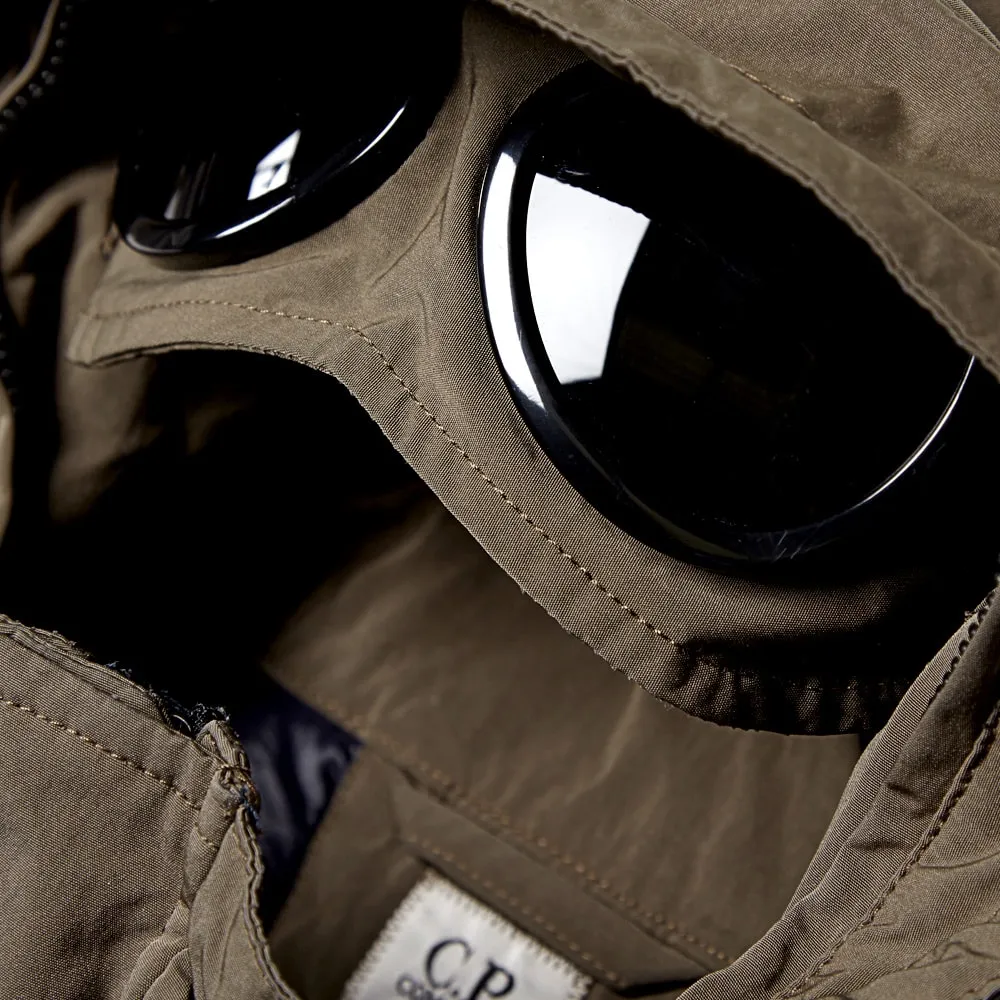 C.P. Company Garment Dyed Nylon Contrast Down Goggle JacketNavy & Olive