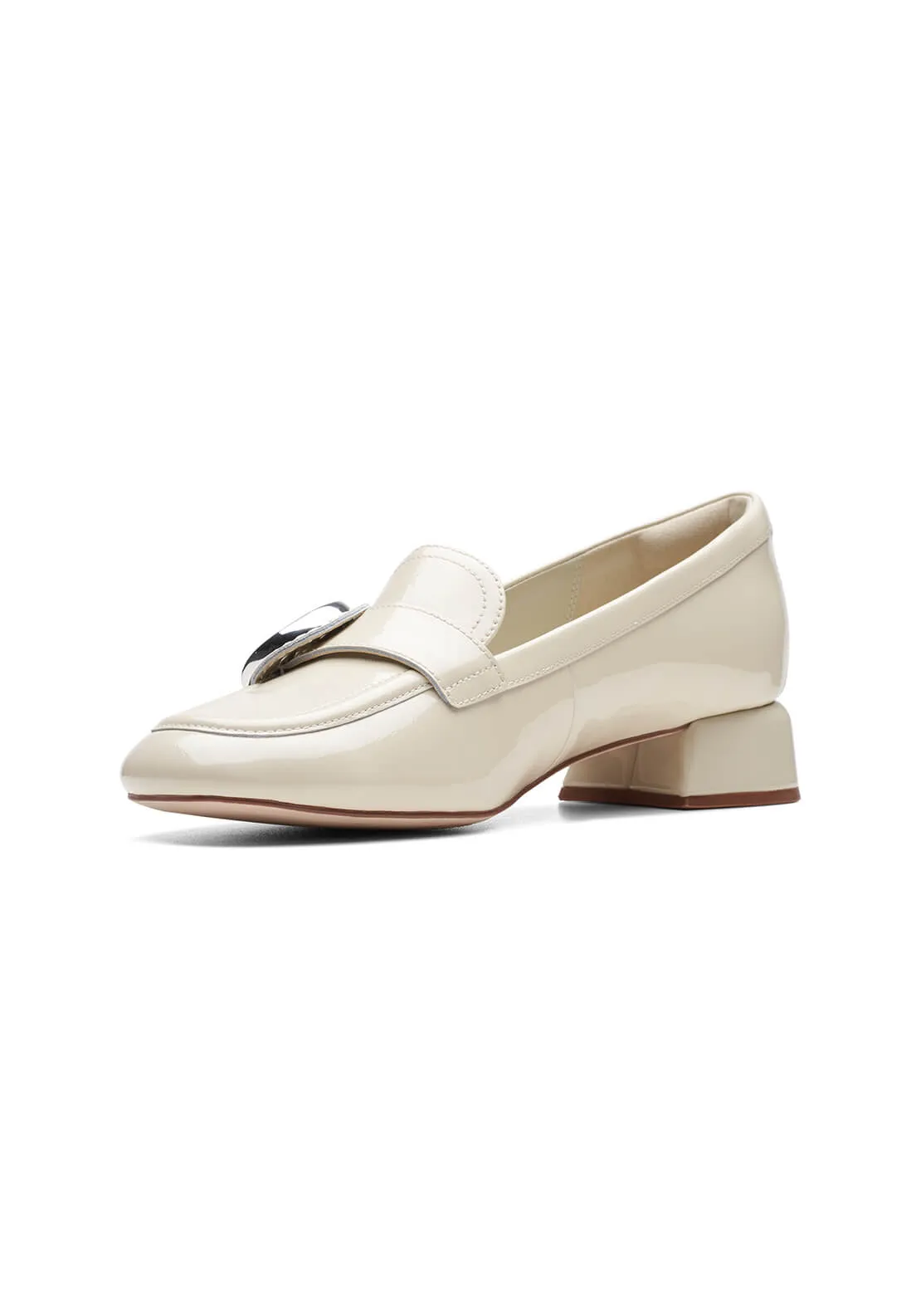 Daiss30 Trim Heeled Loafer - Ivory