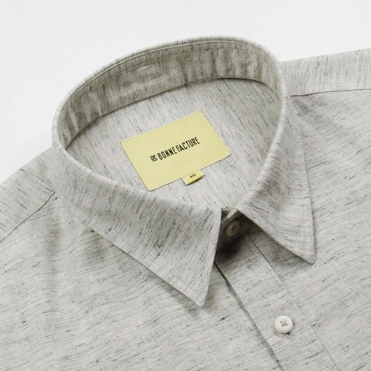 De Bonne Facture - Japanese Slubbed Cotton Essential Pocket Shirt - Light Grey