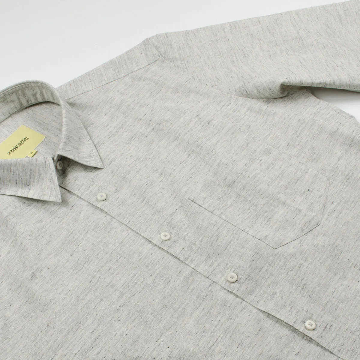 De Bonne Facture - Japanese Slubbed Cotton Essential Pocket Shirt - Light Grey